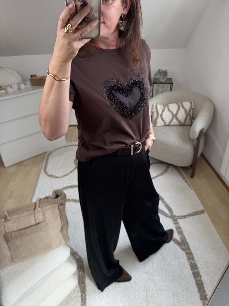 T shirt choco cœur relief 