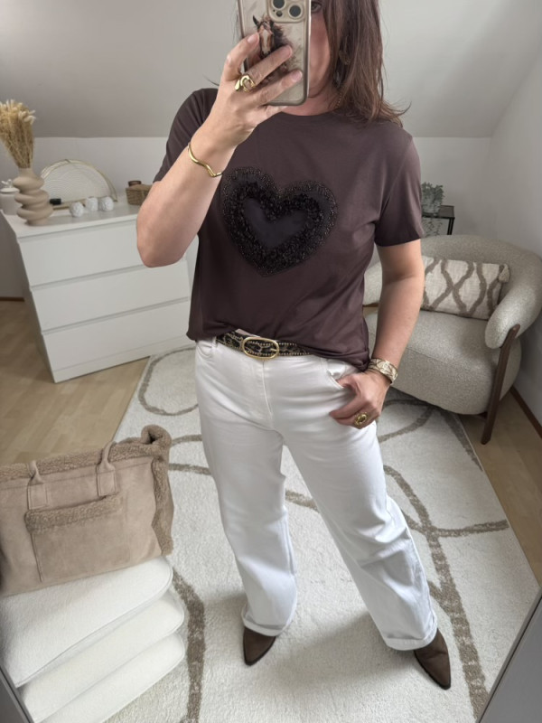T shirt choco cœur relief 