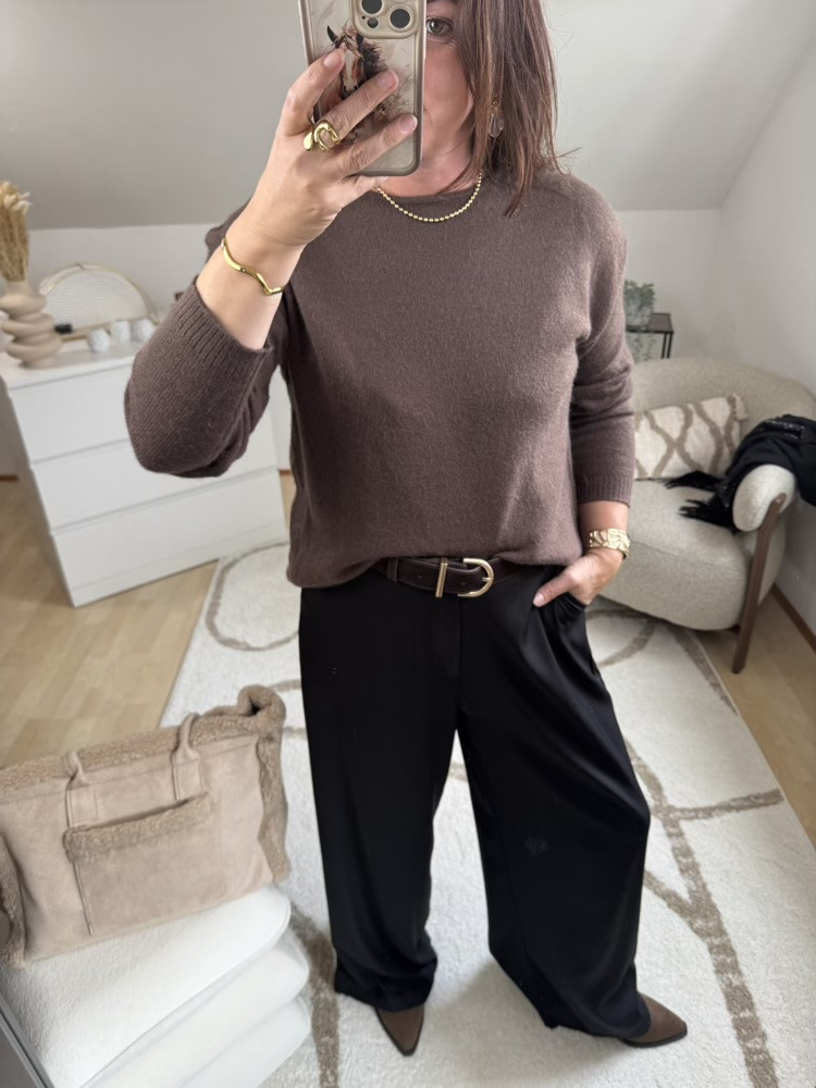 Pull choco dentelle dos 