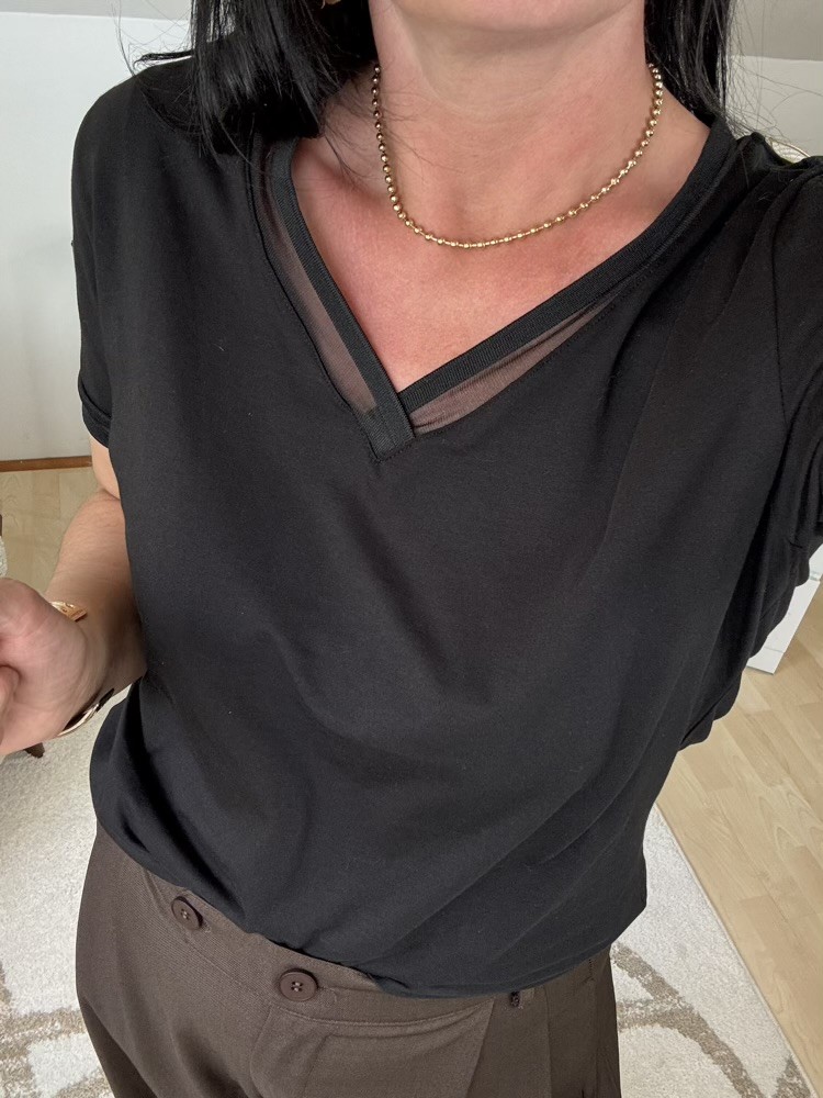 T shirt noir col V 