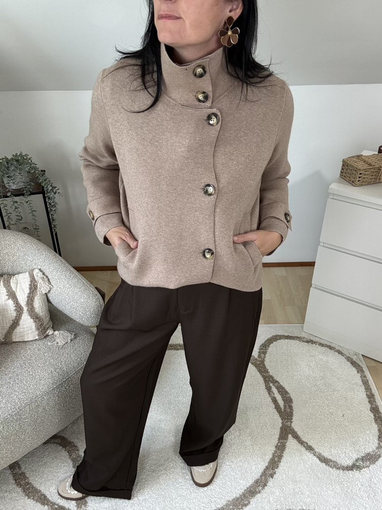 Gilet manteau taupe 