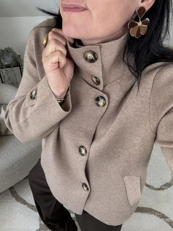 Gilet manteau taupe 