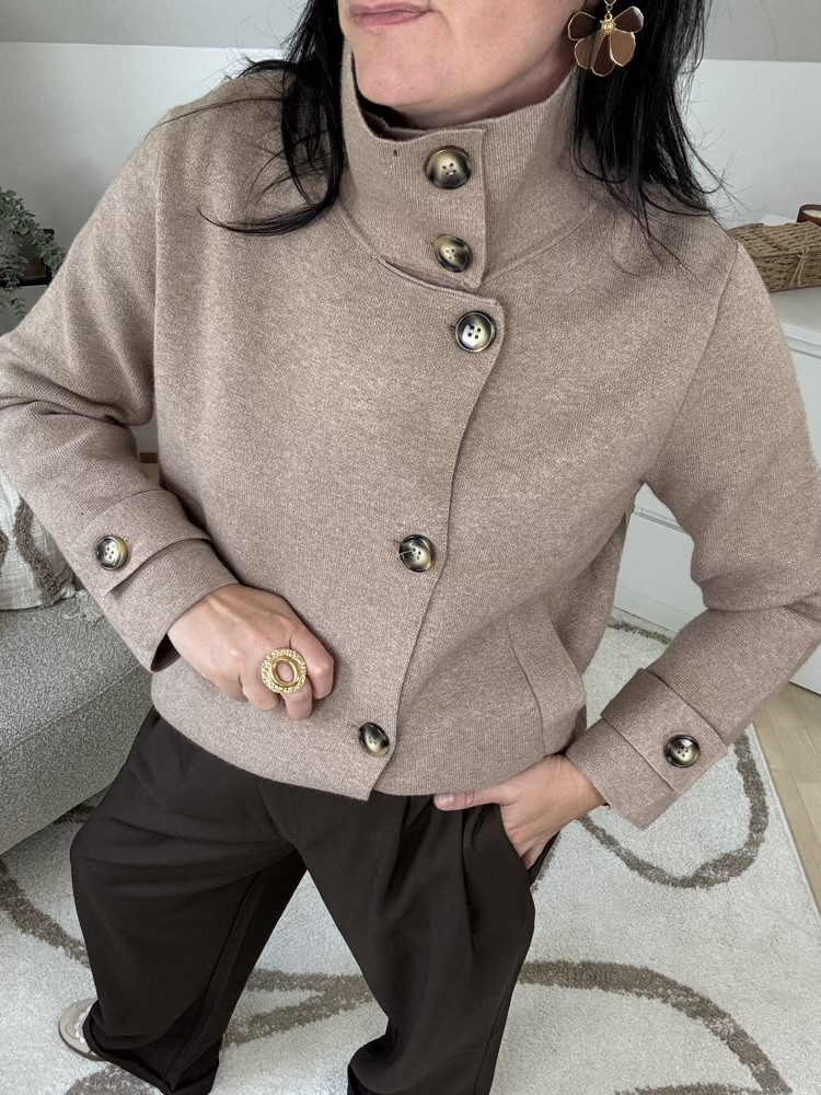 Gilet manteau taupe 