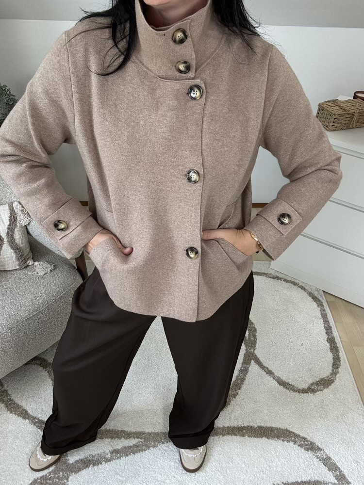 Gilet manteau taupe 