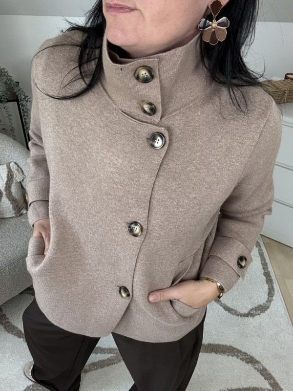 Gilet manteau taupe 