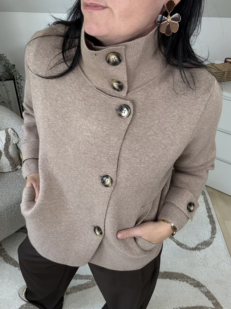 Gilet manteau taupe 