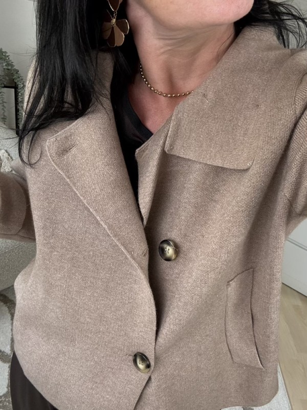 Gilet manteau taupe 