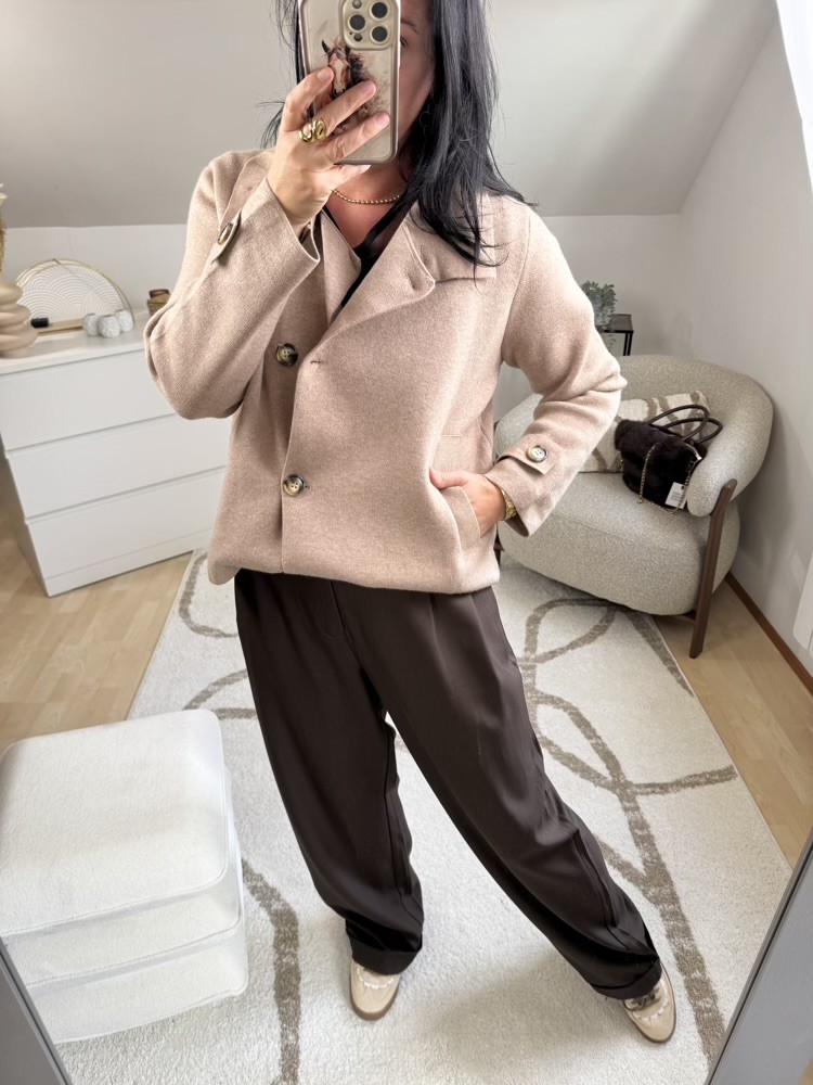Gilet manteau taupe 