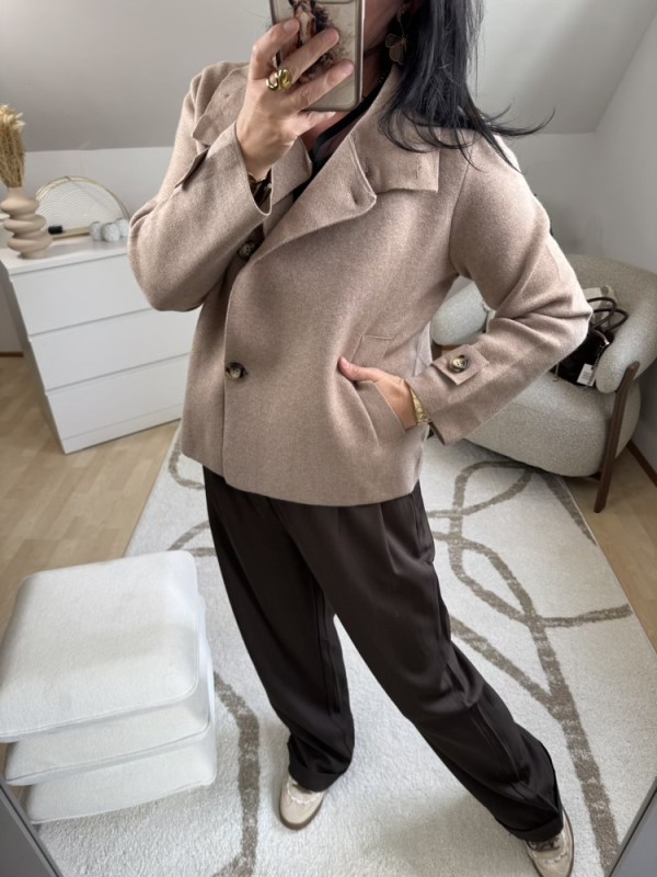 Gilet manteau taupe 