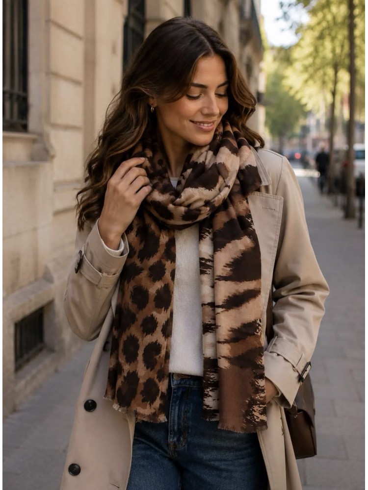 Écharpe motif zèbre léopard Choco 