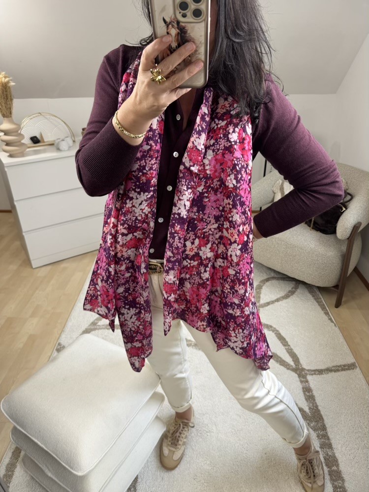 Écharpe Liberty Fushia et Prune 