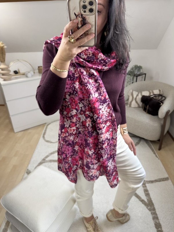 Écharpe Liberty Fushia et Prune 
