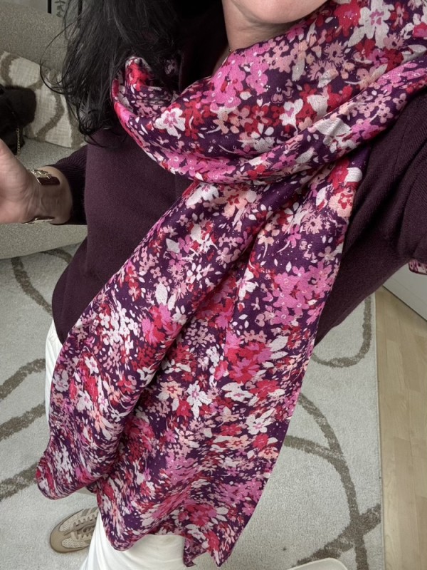 Écharpe Liberty Fushia et Prune 