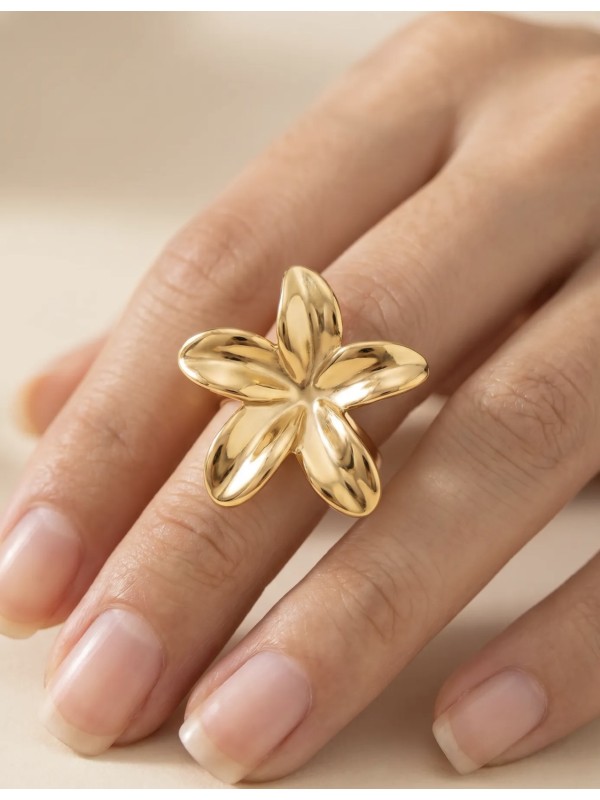 Bague fleur de frangipanier 