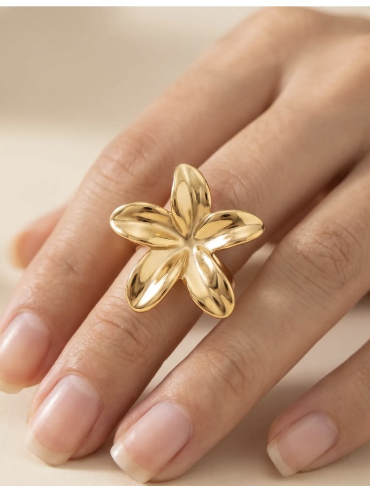 Bague fleur de frangipanier 