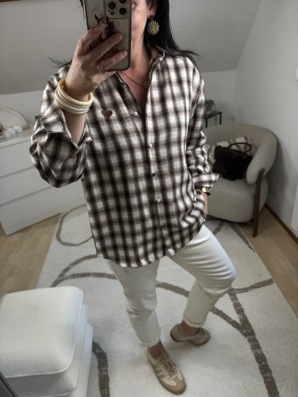 Chemise carreaux choco 