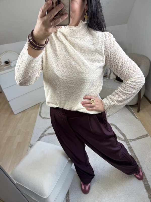 Blouse dentelle écrue 
