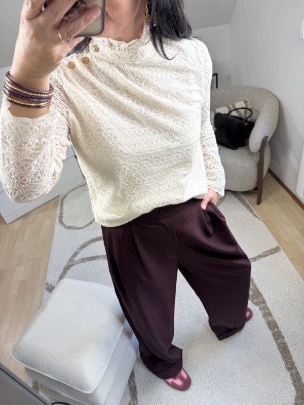 Blouse dentelle écrue 
