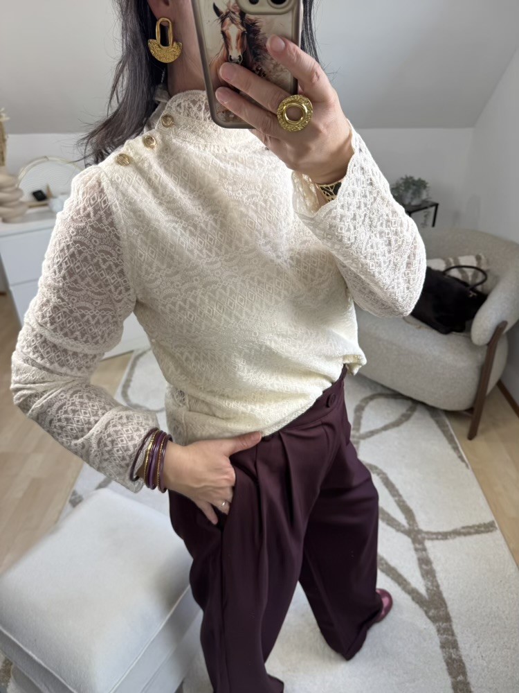 Blouse dentelle écrue 