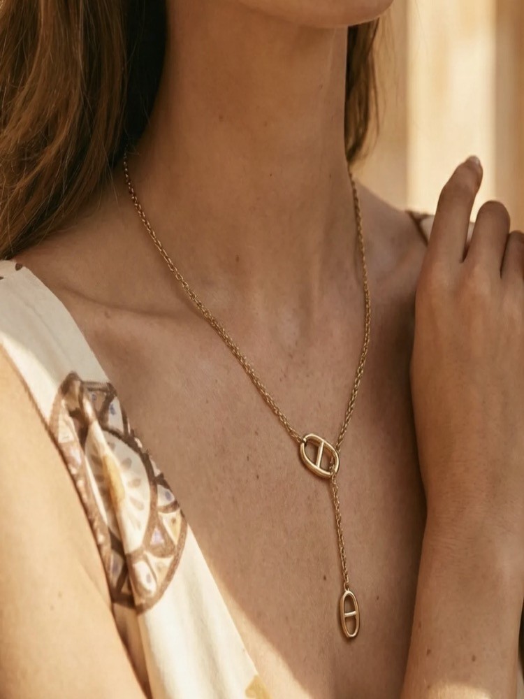 Collier maille marine doré 