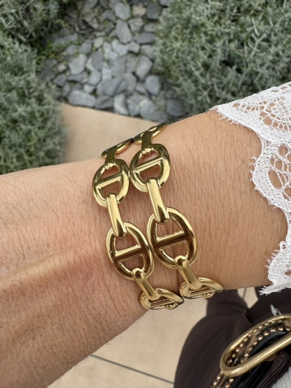 Jonc double maille marine 