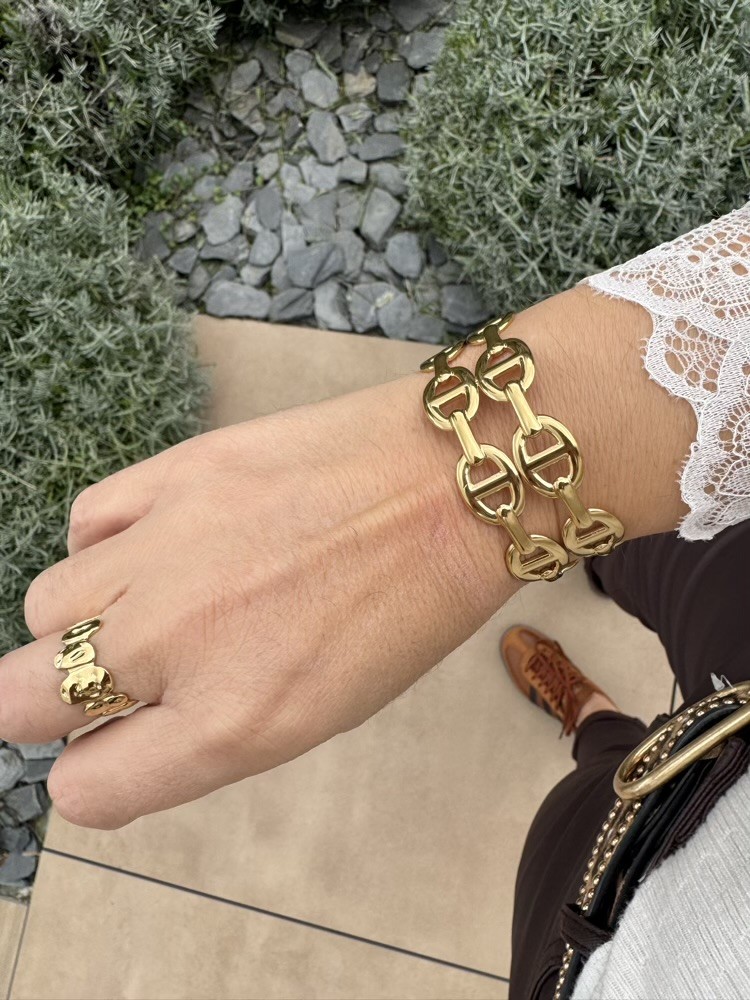 Jonc double maille marine 
