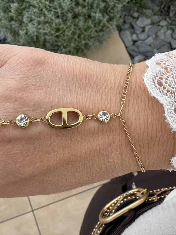 Chaine de main maille marine 