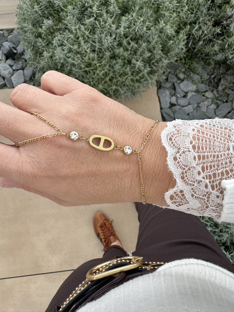 Chaine de main maille marine 
